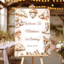 Fall Toile De Jouy Woodland Affiche de bienvenue d