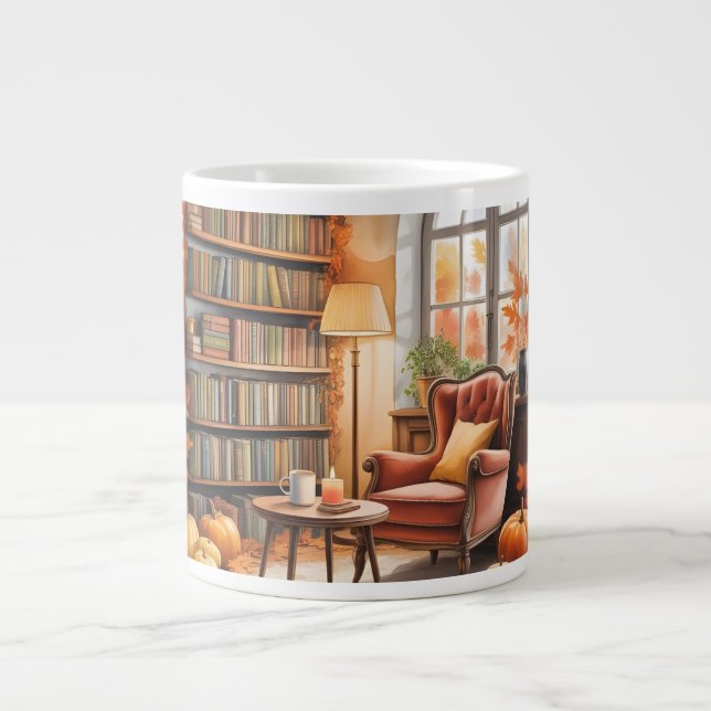 Fall Window Reading MUG — Cozy Chair & Books (Devant)