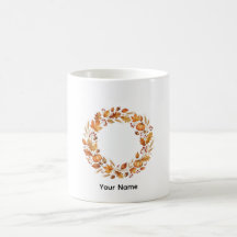 Fall Wreath Mug - Elegant Thanksgiving Gift