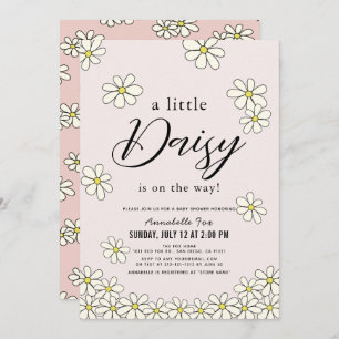 Falling Daisies Floral Rose Baby shower Invitation