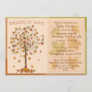 Falling In Love Autumn Baby shower Invitation