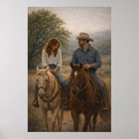 Falling in Stride | Art équestre western | Affiche