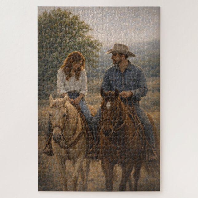 Falling in Stride | Art équestre western | Puzzle (Vertical)