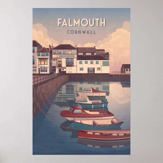 Falmouth Cornwall Travel Poster (Devant)