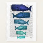 Famille Blue Whale<br><div class="desc">Famille de Baleine Bleue par Fab Funky. Propose des baleines de tailles et de couleurs différentes avec une page de livre pour un arrière - plan.|191846D</div>