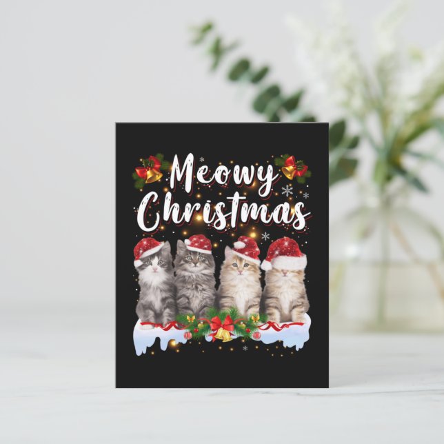 Famille Cat Meowy Correspondant Pajamas de Noël Pè (Debout devant)