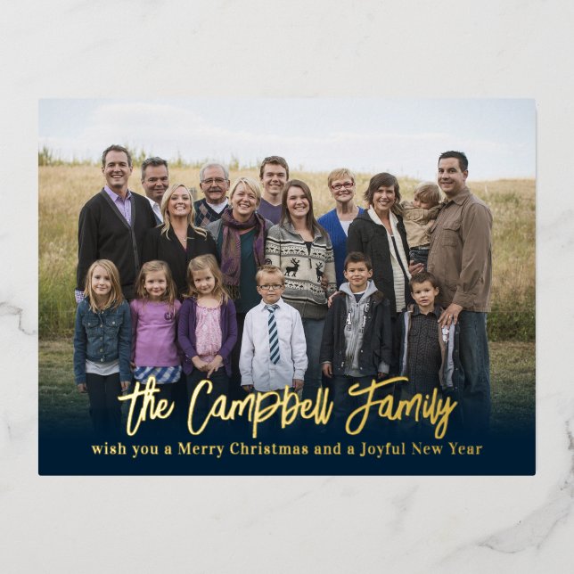 Famille Cheval Foil Carte postale Vacances Famille (Recto)