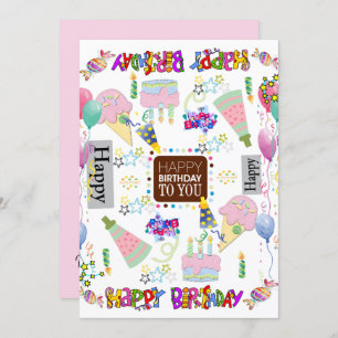 Famille d'amis Bonne invitation d'anniversaire