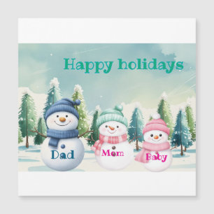 Famille de bonshommes de neige personnalisée joyeu