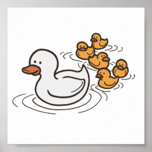 Famille de canards de forêt petite impression