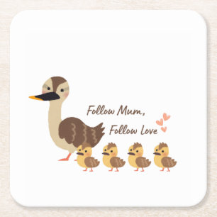 Famille de canards mignons sous-verre en marbre