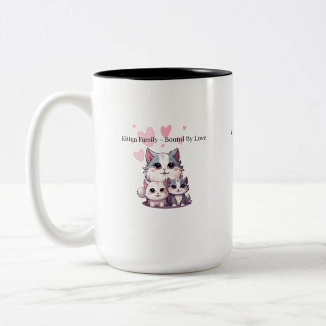 Famille de chatons mignons unis par l'amour Mug Ch (Gauche)