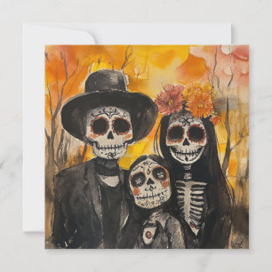 Famille de coeur Dia de los Muertos Invitation