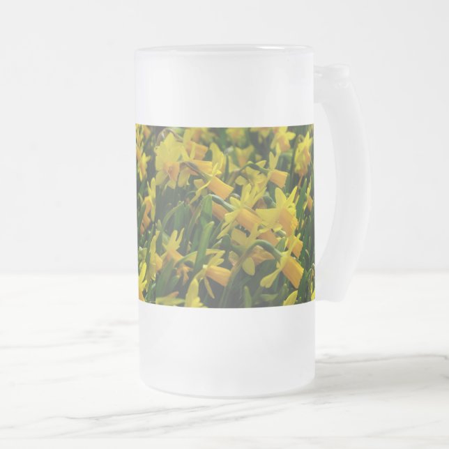 Famille De Daffodiles Vitres Frosted Beer Mug (Devant droit)