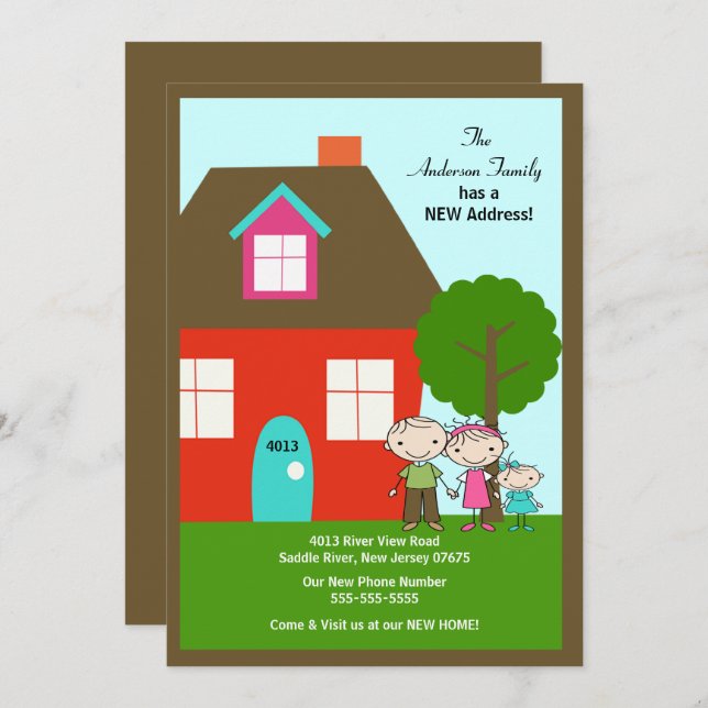 Famille de figures à bascule CUTE ~ Faire-part mob (Devant / Derrière)