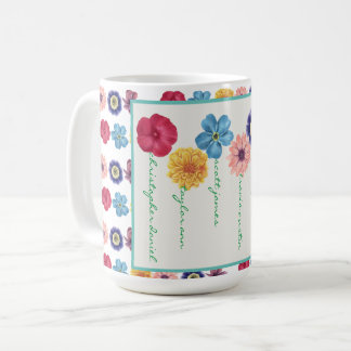 Famille de fleurs (6 noms) Mug de café