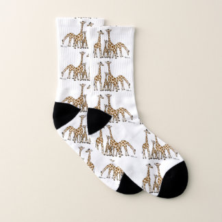 Famille de girafe dans les chaussettes Brown et
