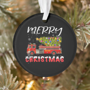 Famille de Noël des pompiers du camion-citerne Pi