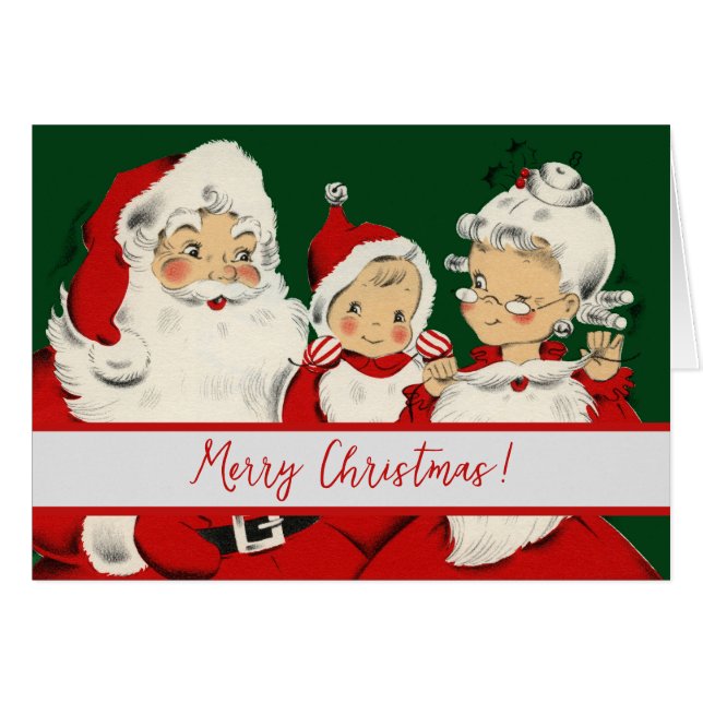 Famille de Père Noël Rétro Milieu de Siècle – Kits (Devant horizontal)