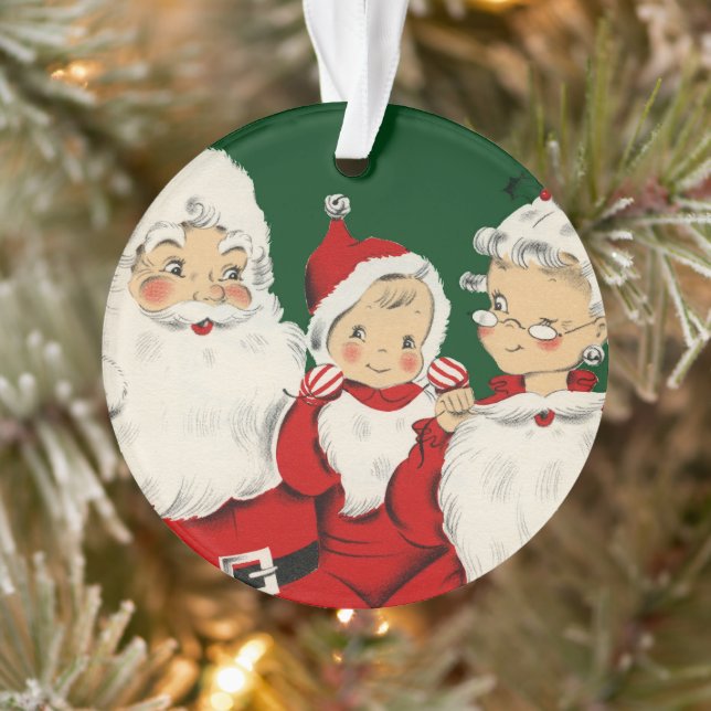 Famille de Père Noël Rétro Milieu de Siècle – Kits (Arbre)