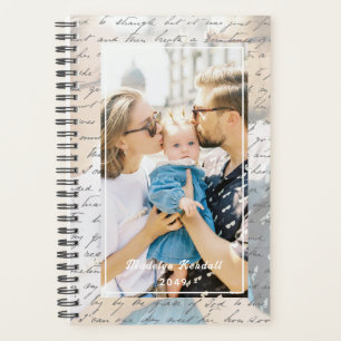 Famille de photo personnalisée de script manuscrit