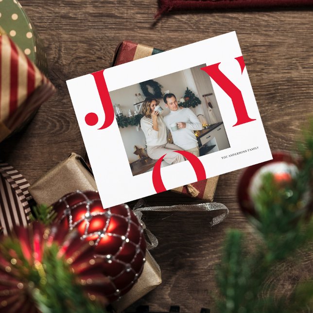 Famille de photos de Noël | Carte postale Red Joy (Créateur téléchargé)
