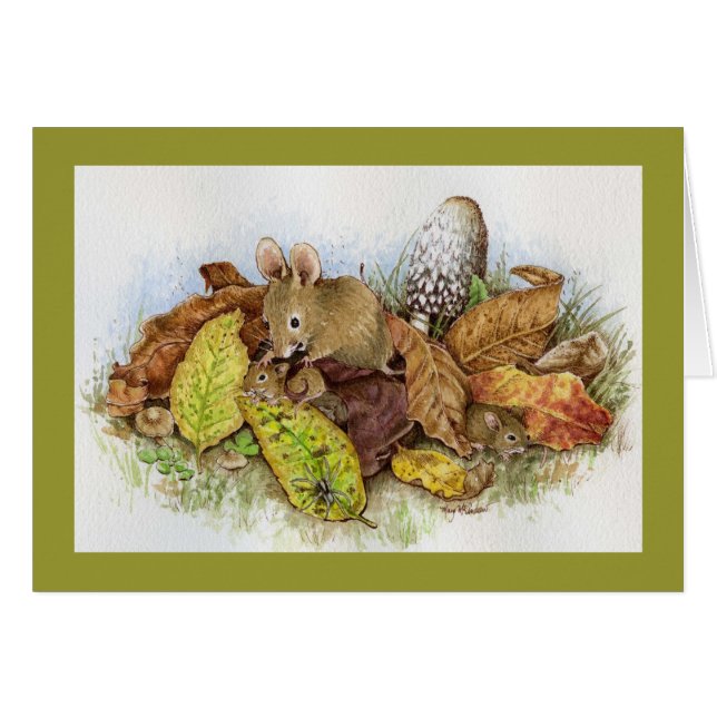 Famille de souris dans le feuille (Devant horizontal)