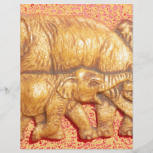 Famille d'éléphants colorés cool
