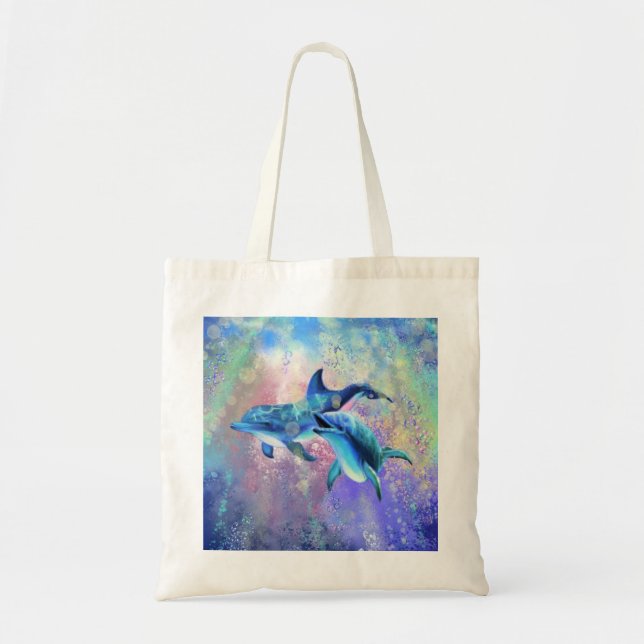 Famille Dolphin Couple Sac fourre-tout (Devant)