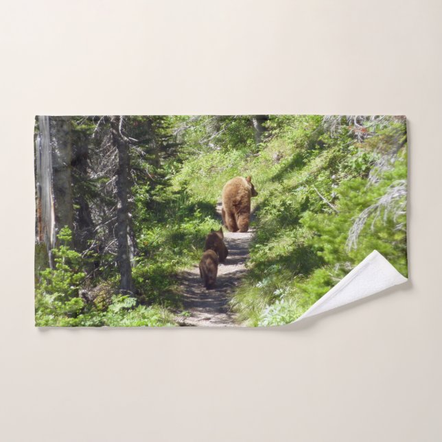 Famille d'ours Brown (Serviette à main)