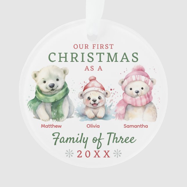Famille d'ours polaires des trois premiers Noël (devant)