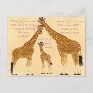 Famille Giraffe - Faire-part de naissance