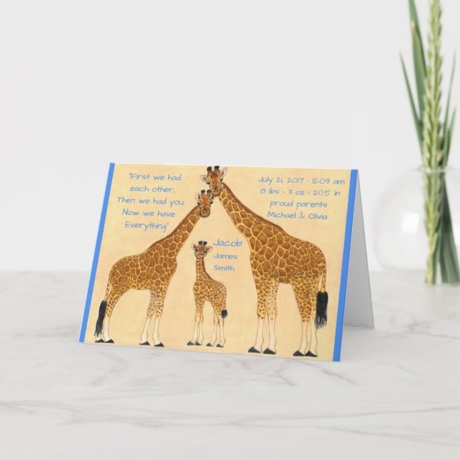 Famille Giraffe - Faire-part de naissance (Devant)