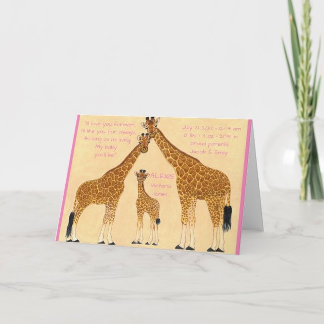 Famille Giraffe - Faire-part de naissance (Devant)