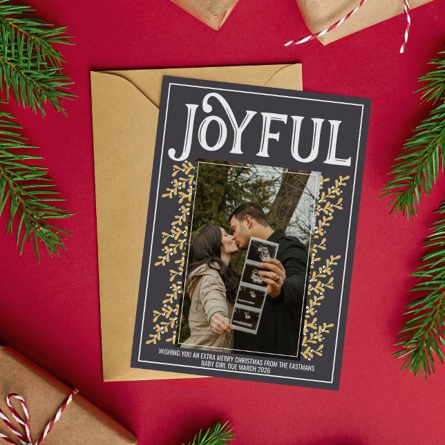 Famille Joyeux Noël Pregnant Photo Carte de vacanc (Créateur téléchargé)