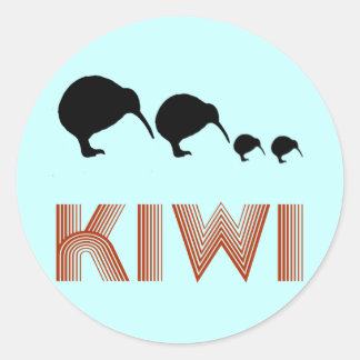 Famille Kiwi Rétro Autocollant Nouvelle-Zélande