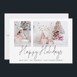 Famille moderne 2 Photos Script Joyeux Vacances<br><div class="desc">Famille Moderne 2 Photos Script Joyeux Vacances. Remplacez simplement les deux exemples de photos par les vôtres et personnalisez avec votre salutation et vos noms en bas. Happy Holidays est dans un script stylé.</div>