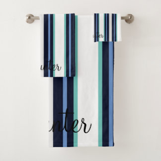 Famille Moderne Cursive Bleu Et Turquoise Personna