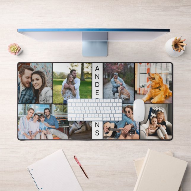 Famille moderne Huit photo Collage de bureau Mat (Bureau 1)