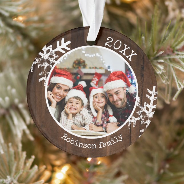 Famille Noël en Bois Rustique (Arbre)