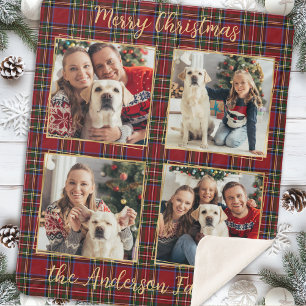 Famille Noël Plaid Photo personnalisée Collage