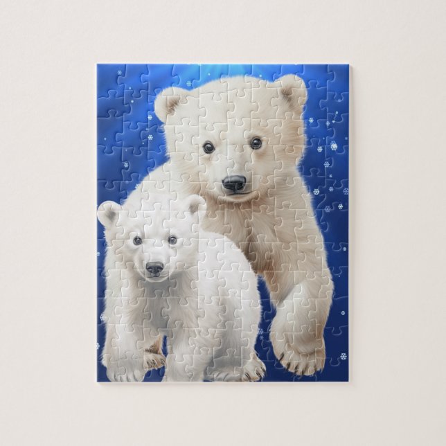 Famille Ours Polaire Puzzle (Vertical)