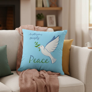 Famille Pacifiste - Coussin Décoratif Personnalisé