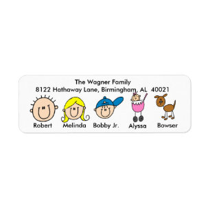 Famille personnalisable avec des étiquettes de