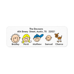 Famille personnalisable avec des étiquettes de