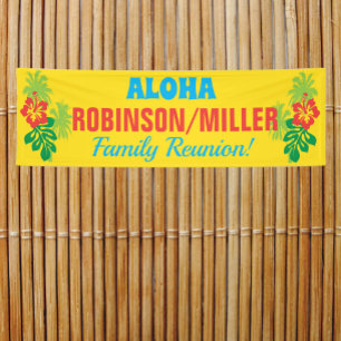 Famille Réunion Aloha Luau Thème Bannière