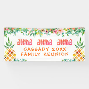 Famille Réunion Ananas Tropical Floral Bannière