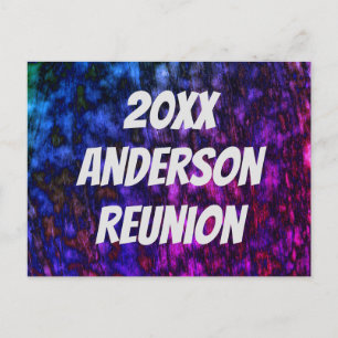 Famille Réunion Bright Neon Marbled Invitation