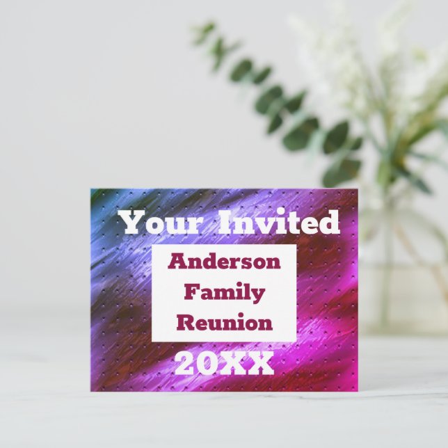 Famille Réunion Bright Stripes Invitation Abstrait (Debout devant)