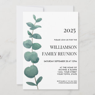 Famille Réunion Élégante Eucalyptus Invitation